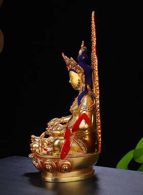 黄财神佛像摆件精工纯铜仿尼泊尔藏传密宗佛台佛堂鎏金财神爷摆件