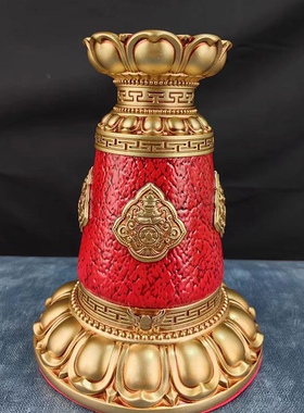 学院款手摇底座树脂莲花佛堂藏传密宗家用室内桌面装饰底座摆件