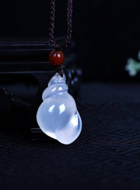 天然玉髓小海螺吊坠男女款