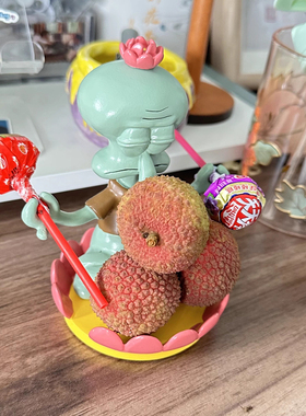 章鱼哥冥想好运莲莲公仔桌面摆件