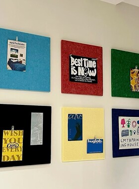 多巴胺彩色毛毡板白墙改造ins风留言板照片背景展示墙贴网红同款
