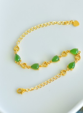 和田碧玉手链小众设计款