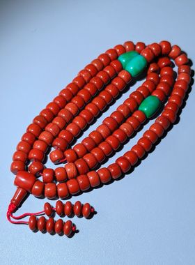 释宏天然南非红碧玉108念珠手串