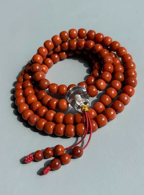 原矿南红玛瑙满色满肉怀业念珠