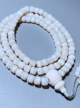 释宏螺钿老鱼骨澳白珍珠藏式念珠