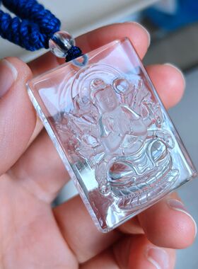 原矿白水晶千手观音挂坠