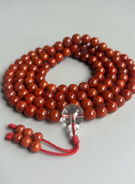 原矿南红玛瑙柿子红念珠持珠