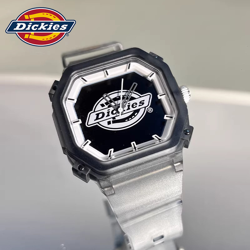 Dickies官方店正品手表女果冻学生方块硅胶运动表男情侣石英表318