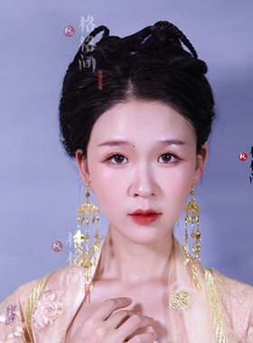 格格间高级感华丽复古长款耳夹