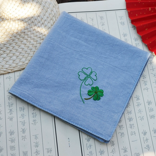 Хлопковый двухэтажный носовой платок, полотенце от пота для влюбленных для школьников, с вышивкой, подарок на день рождения