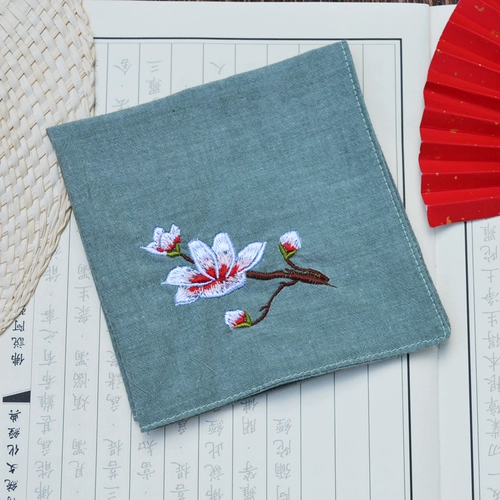 Хлопковый двухэтажный комфортный носовой платок для школьников для влюбленных, орхидея, с вышивкой, делается под заказ