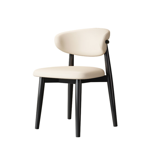 北欧实木餐椅软包靠背椅子现代简约家用卧室书桌椅酒店餐厅洽谈椅 - 图3