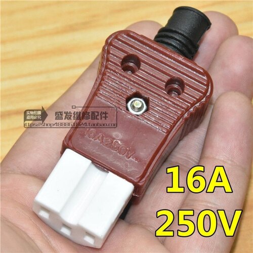 电饭锅煲三孔插头电水壶电炒锅品字型陶瓷插头电锅电源线配件16A - 图0