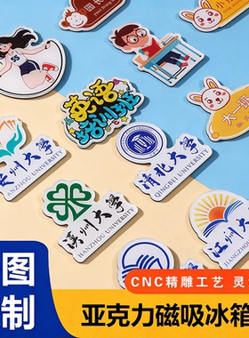 亚克力冰箱贴定制文创产品滴胶磁贴城市纪念照片软磁logo来图定做