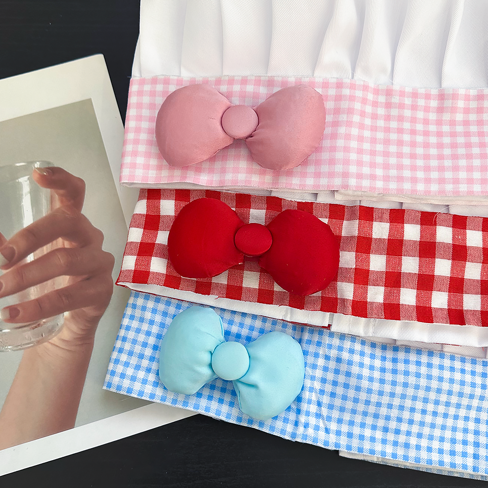 杨超越同款格子蝴蝶结厨师帽子女夏季可爱拍照道具料理鼠王套头帽,淘宝优惠券,粉丝福利购,淘宝优惠卷