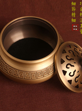 纯铜家用室内三足茶道大号香炉