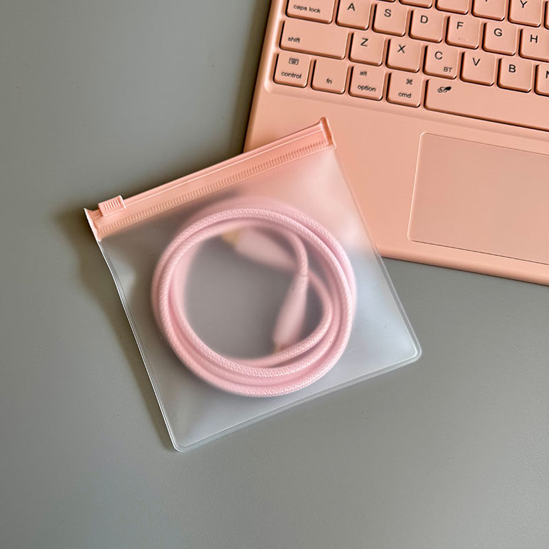粉色数据线收纳袋女生旅行充电器收纳充电线理线拉链寝室桌面宿舍,淘宝优惠券,粉丝福利购,淘宝优惠卷