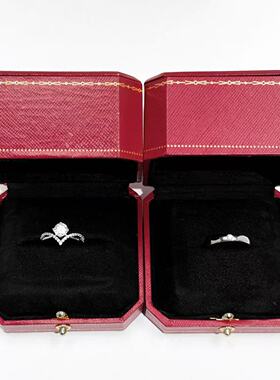 莫桑石戒指 仿真婚戒对戒结婚礼用道具情侣戒指奢华男女高级感