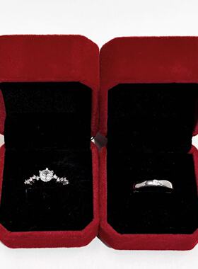 莫桑石戒指 仿真婚戒对戒求婚结婚奢华男女女戒交换仪式情侣戒指