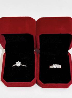 莫桑石戒指 仿真婚戒对戒求婚礼通灵男女高级感交换仪式情侣戒指