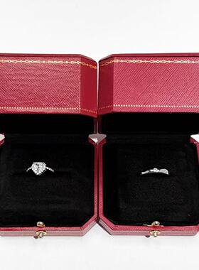 莫桑石戒指 结婚订婚情侣男女仿真对戒戒指一对轻奢小众婚礼仪式