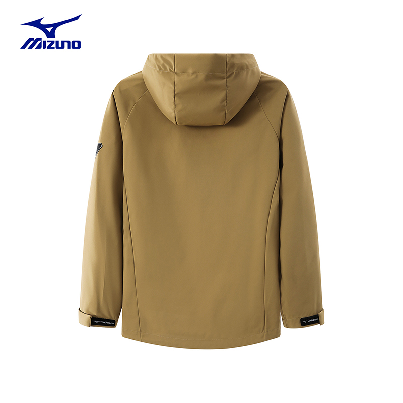 Mizuno/美津浓男士外套春秋季防水连帽冲锋登山衣服户外休闲夹克-图1