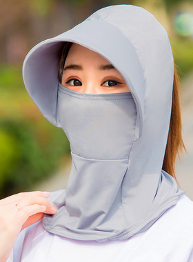 冰丝休闲夏季女防晒遮阳帽脖套