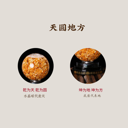 灵机生活馆金箔球透明黄金圆球摆件家居饰品开业礼品公司桌面转动 - 图0