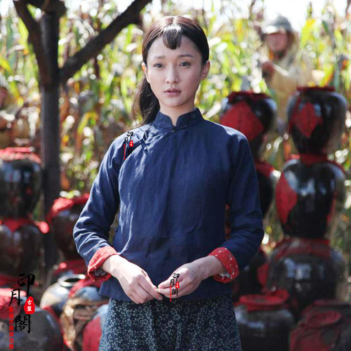 红高粱九儿白鹿原清朝民国女士丫鬟古装村姑秧歌服棉麻群演老百姓 - 图3