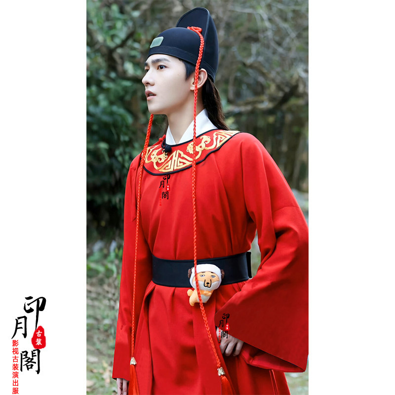 影视唐朝宋朝展昭同款红色状元服公子服男士武侠剑客侍卫古装