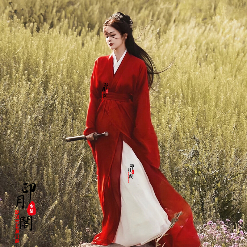 影视装魏晋风唐朝女士飘逸汉服女剑客侠女千金小姐武侠古装演出服_虎窝淘