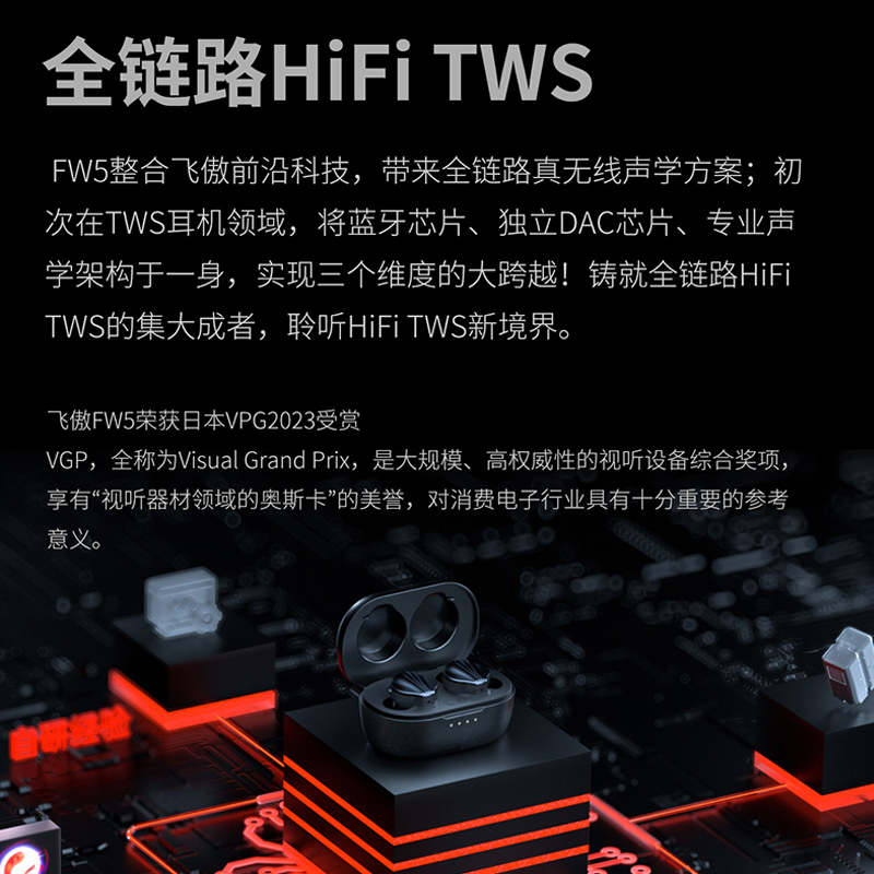 FiiO/飞傲 FW5真无线TWS全链路一圈二铁独立解码发烧hifi蓝牙耳机 - 图0