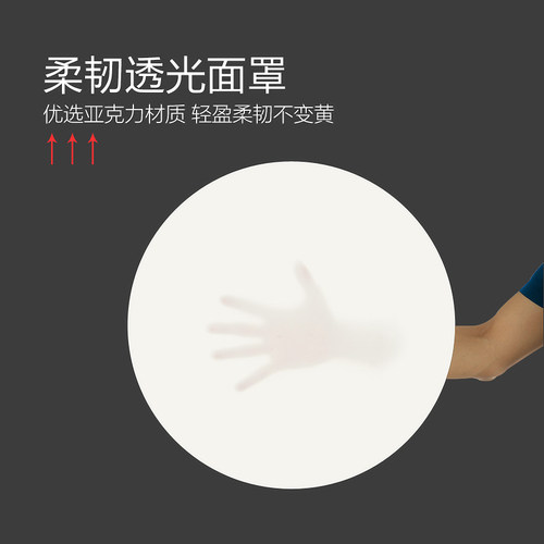 LED超薄吸顶灯圆形儿童房灯12W 18W 24W 36W72W黄光暖光色温3000K - 图2