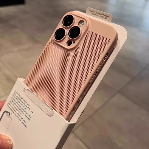 适用苹果17pro手机壳14散热iphone15新款16promax超薄透气12自带镜头膜x全包13磨砂xsmax男11女8plus夏天air - 图3