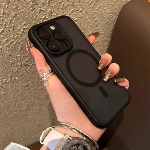 自带镜头膜肤感磨砂磁吸无线充电适用iphone16promax手机壳苹果15proMax简约高级13新款14全包12保护套17男女 - 图2