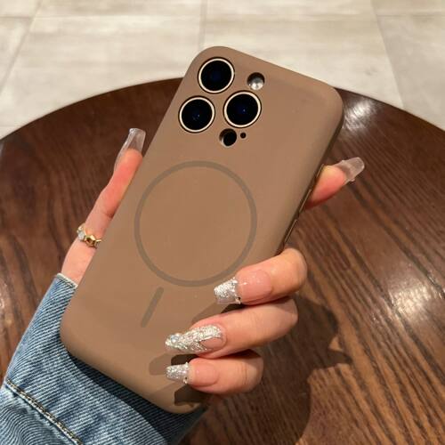 高级感适用苹果15手机壳磁吸iPhone16promax磨砂13/14p肤感肥皂tpu纯色12promax简约17全包15pro防摔保护软套 - 图0