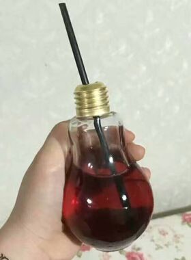 灯泡饮料瓶 奶茶瓶 灯泡玻璃瓶 果汁瓶酸奶杯果汁奶茶店饮料瓶