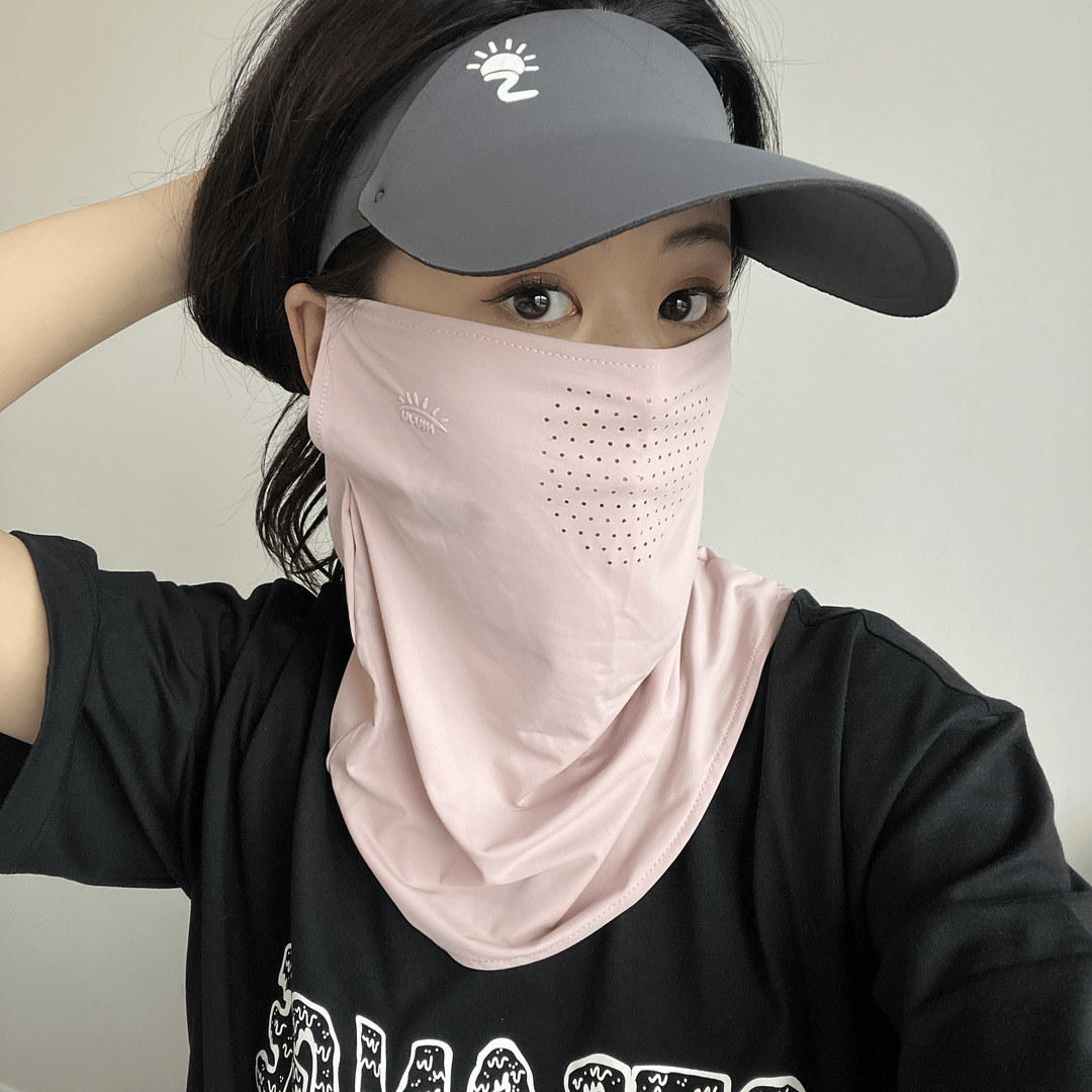 防晒冰丝面罩遮全脸防紫外线口罩开车电动车护颈夏季骑行女款脸罩