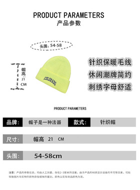 毛线帽逛街休闲情侣秋冬季字母
