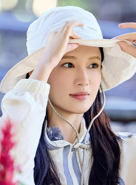 李沁同款春季防晒显脸小渔夫帽