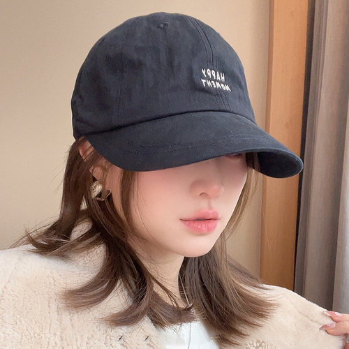 帽子女款2026新款夏季棒球字母刺绣宽檐鸭舌帽加深帽檐时尚防晒帽 - 图1