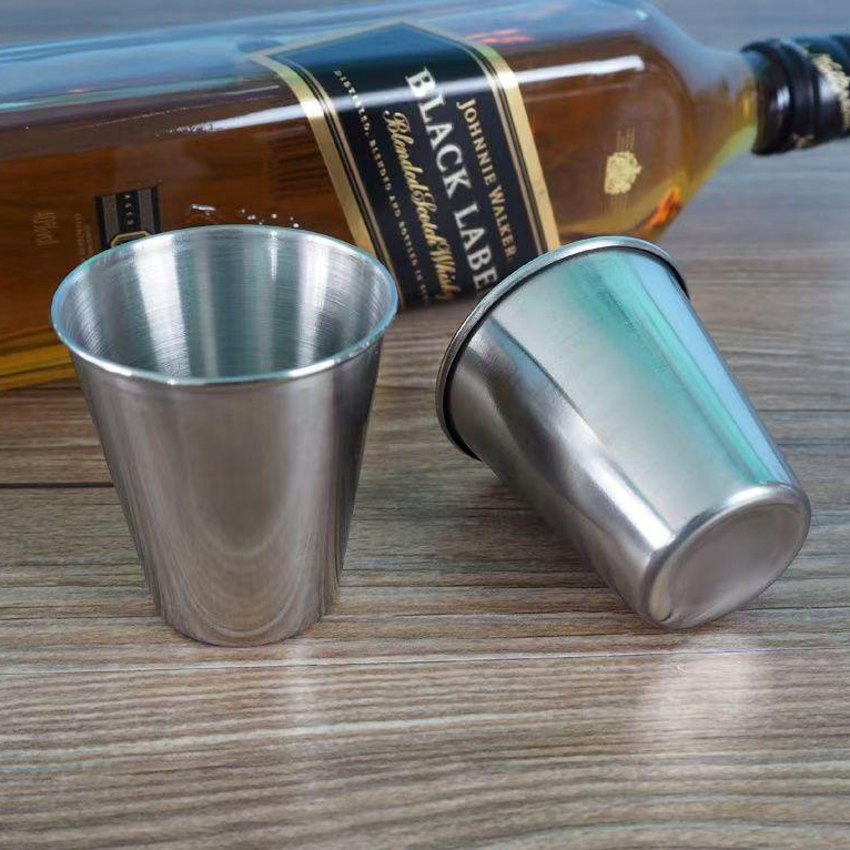 不锈钢酒杯白酒啤酒冷饮刷牙漱口金属水杯304杯子餐馆防摔户外 - 图2