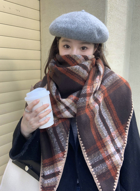 美拉德穿搭棕色秋冬披肩