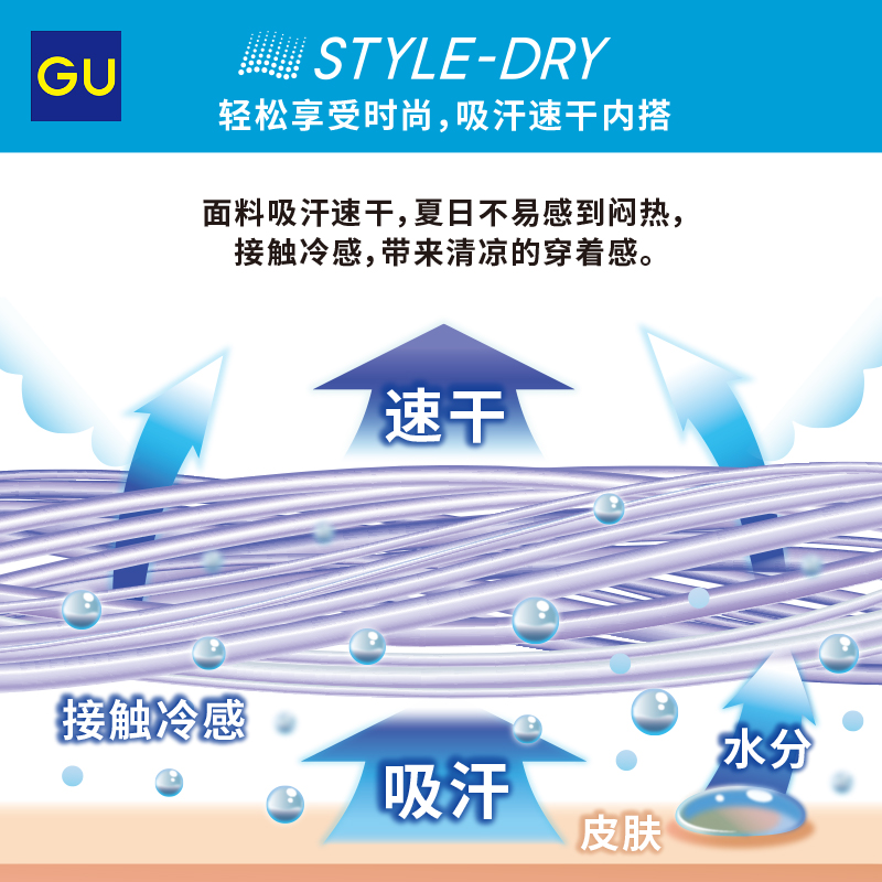 【49元3件专区】GU极优 男装STYLE-DRY短袜(logo)24春新 350359 - 图0