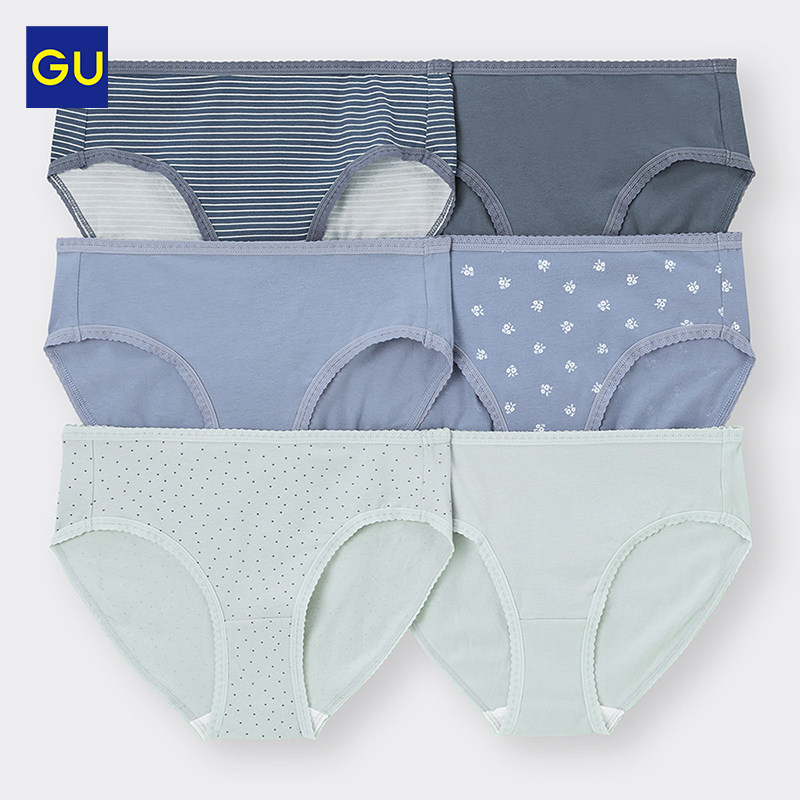 GU极优 女装内裤(6件装) 柔软舒适弹性面料三角内裤348948/351223