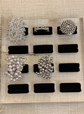 轻奢手工编织水晶流苏夸张指环戒银色水滴跨境欧美时尚百搭戒指女