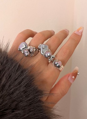 其他女合金复古轻奢不规则戒指