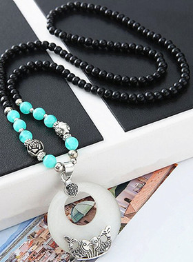 韩版绿色水滴长款挂件衣服配饰