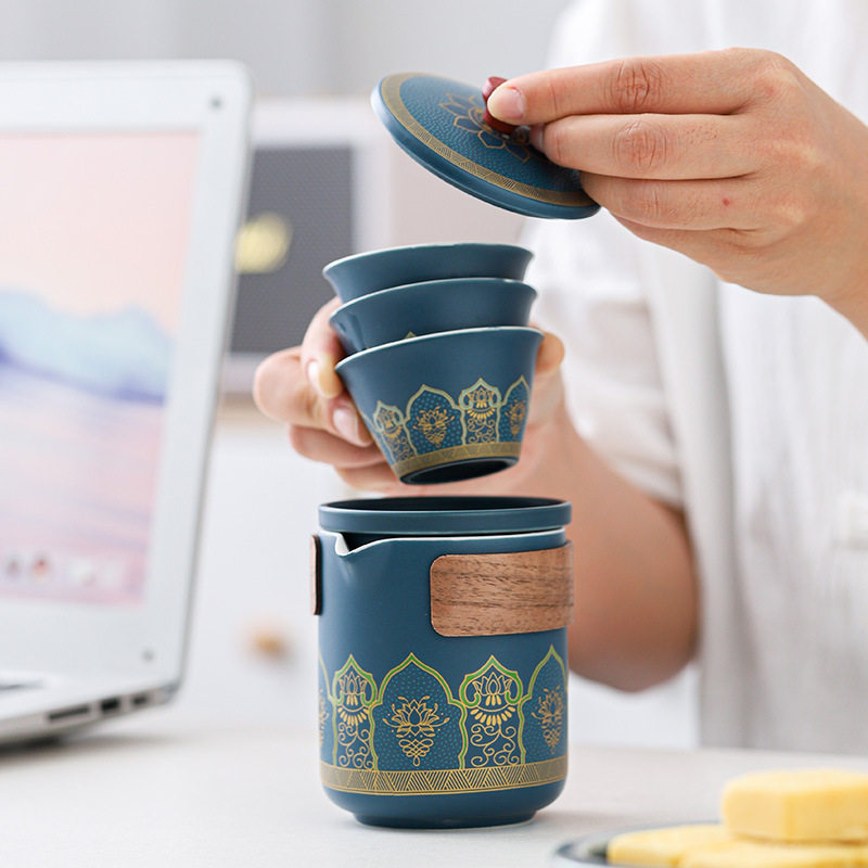 户外旅行功夫茶具皮包便携式茶具套装陶瓷快客杯1壶3杯伴茶杯水壶,淘宝优惠券,粉丝福利购,淘宝优惠卷