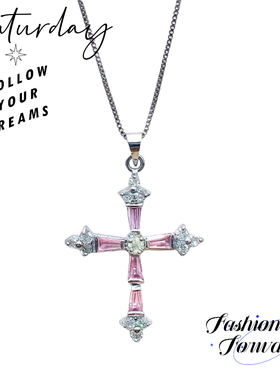 guyu冷空气系列~原创个性潮酷十字项链女ins暗黑锁骨链冷淡风